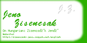 jeno zisencsak business card